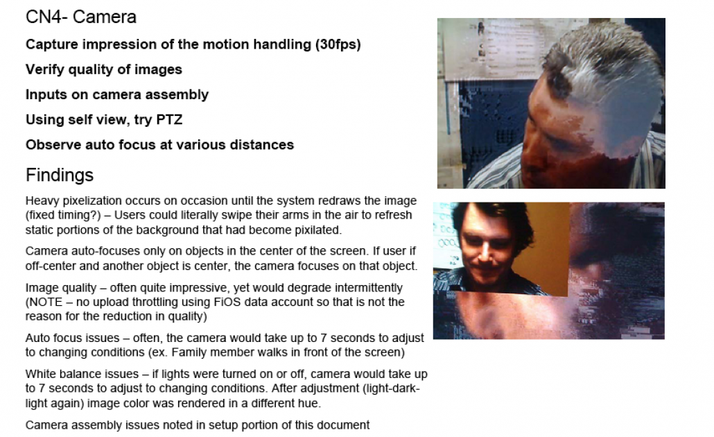 Conducting a heuristic evaluation of one of the home monitoring cameras