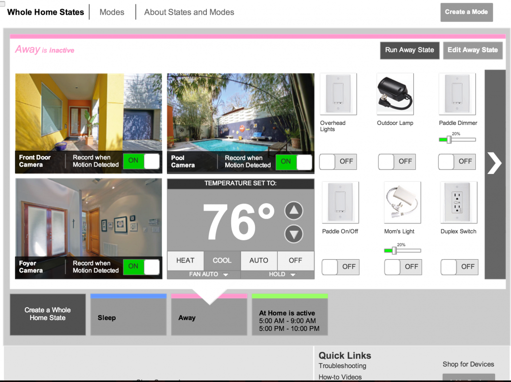 A prototype version of the home monitoring admin tool